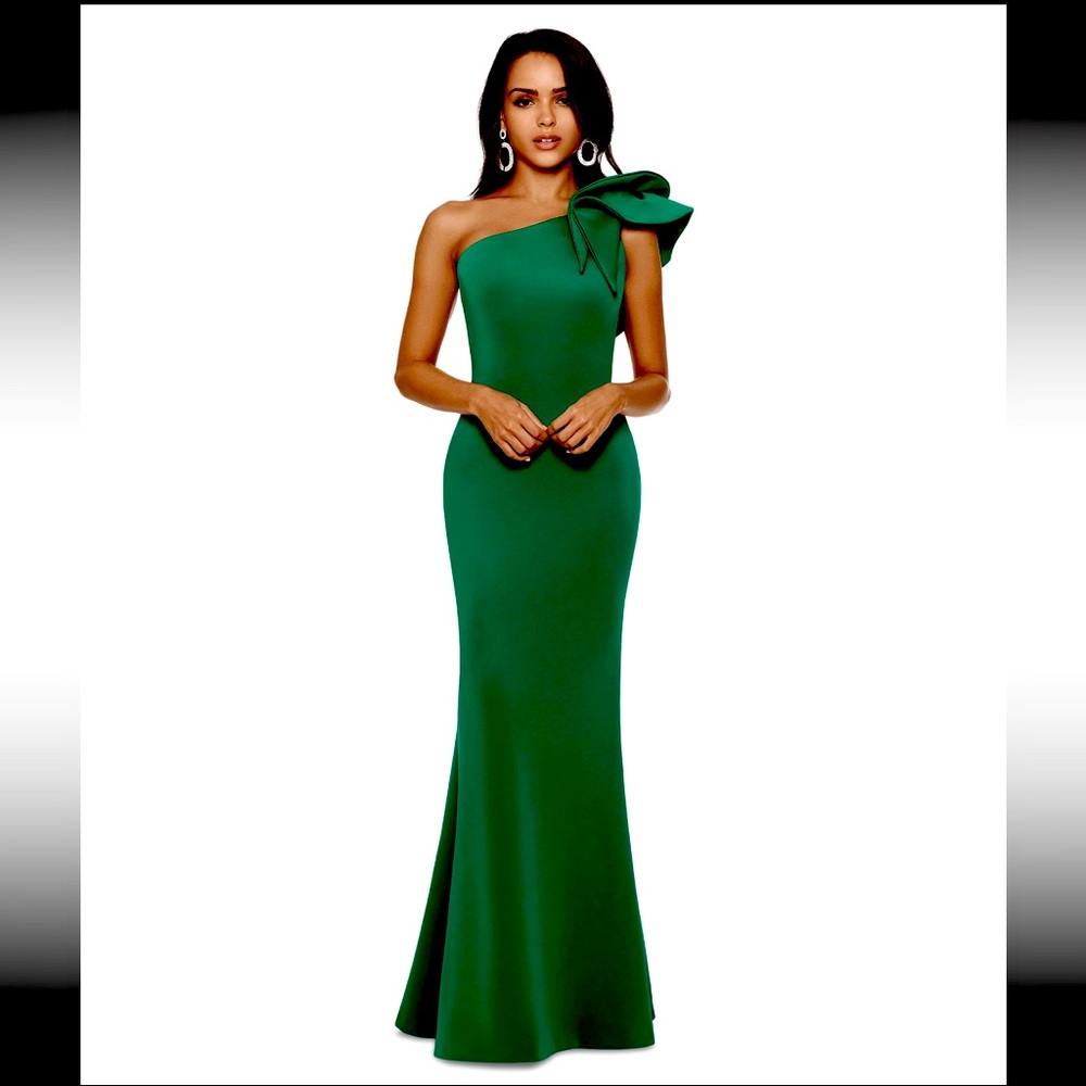 Betsy and Adam Evening Dress - Size 4 - Hunter Green
